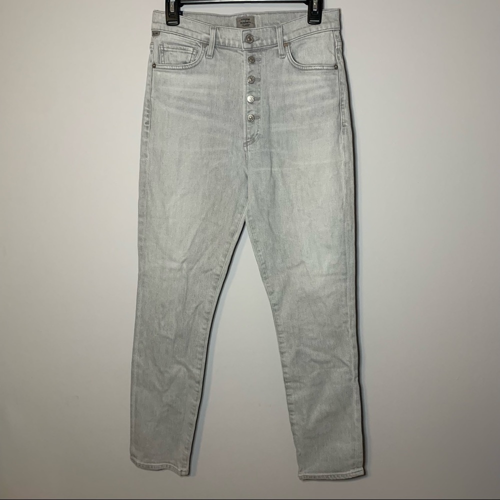 Women’s Citizens of Humanity gray button fly Olivia high rise ankle jeans sz 28